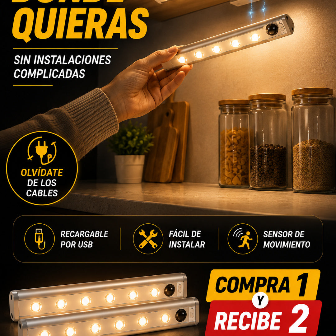Barra LED Moderna con Sensor de Movimiento 50cm
