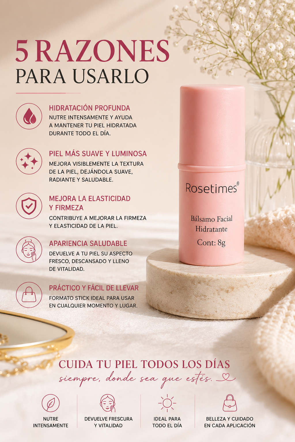 Balsamo Facial Hidratante Antiarrugas