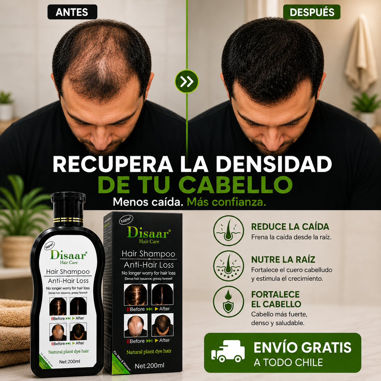 SHAMPOO CUIDADOR DE PELO ANTICAIDA DISAAR