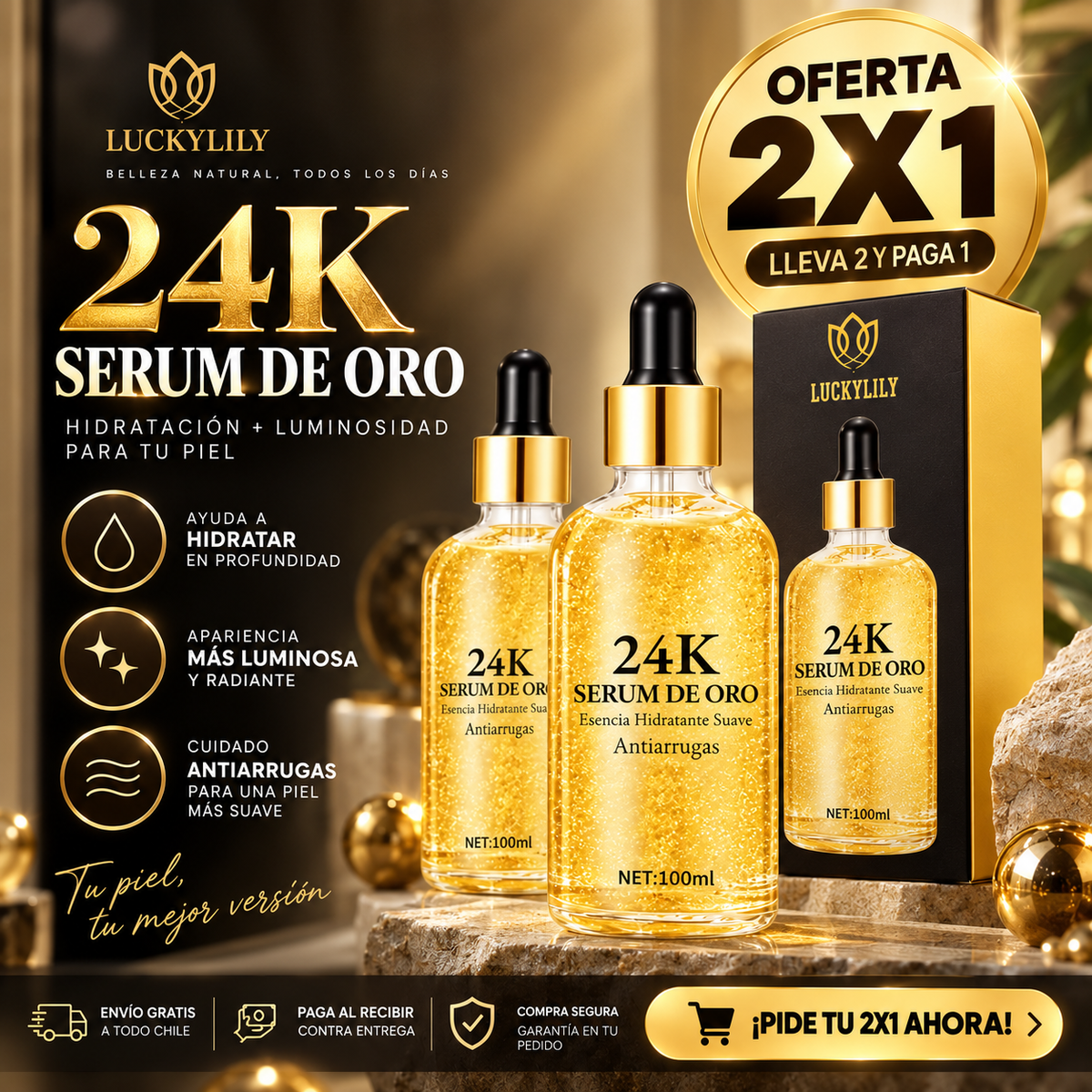 2X1 SERUM FACIAL ANTI EDAD 24K GOLD