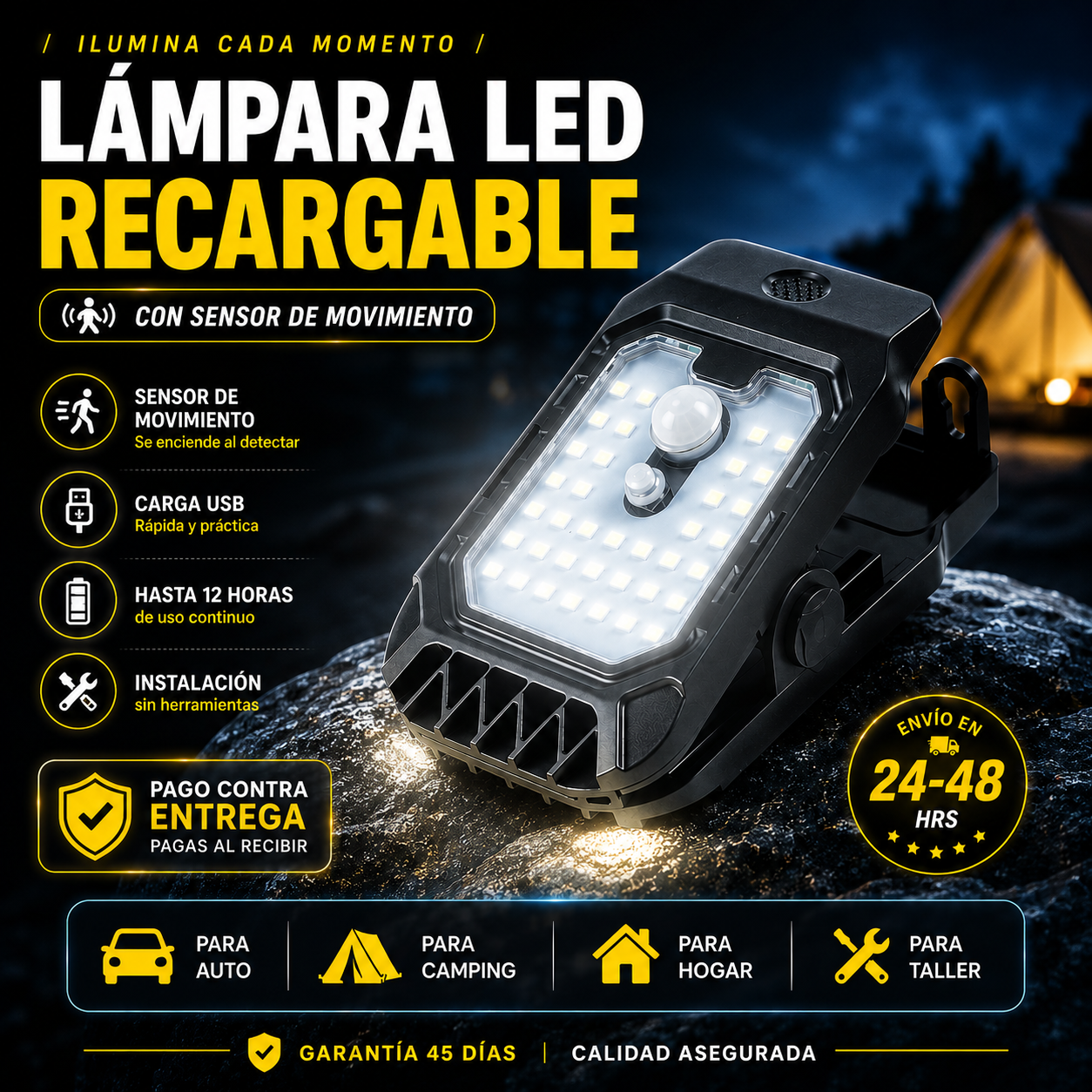 Lampara Solar Con Clip Sensor
