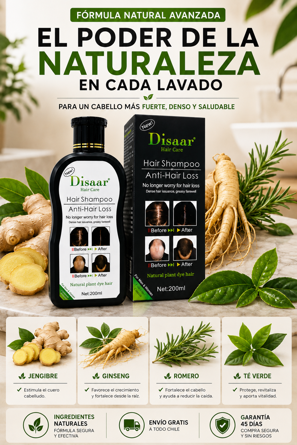 SHAMPOO CUIDADOR DE PELO ANTICAIDA DISAAR