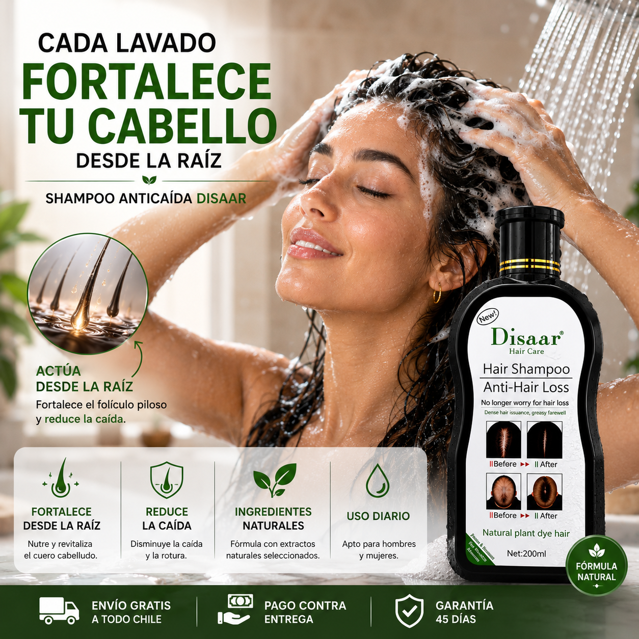 SHAMPOO CUIDADOR DE PELO ANTICAIDA DISAAR