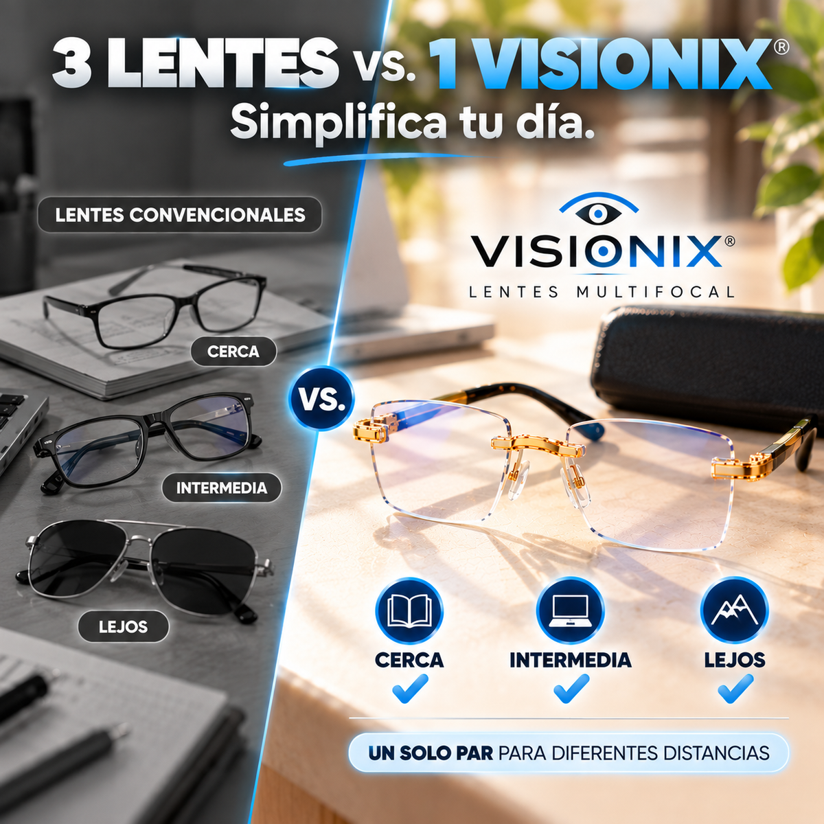 VISIONIX® Lentes Multifocales Fotocromáticos